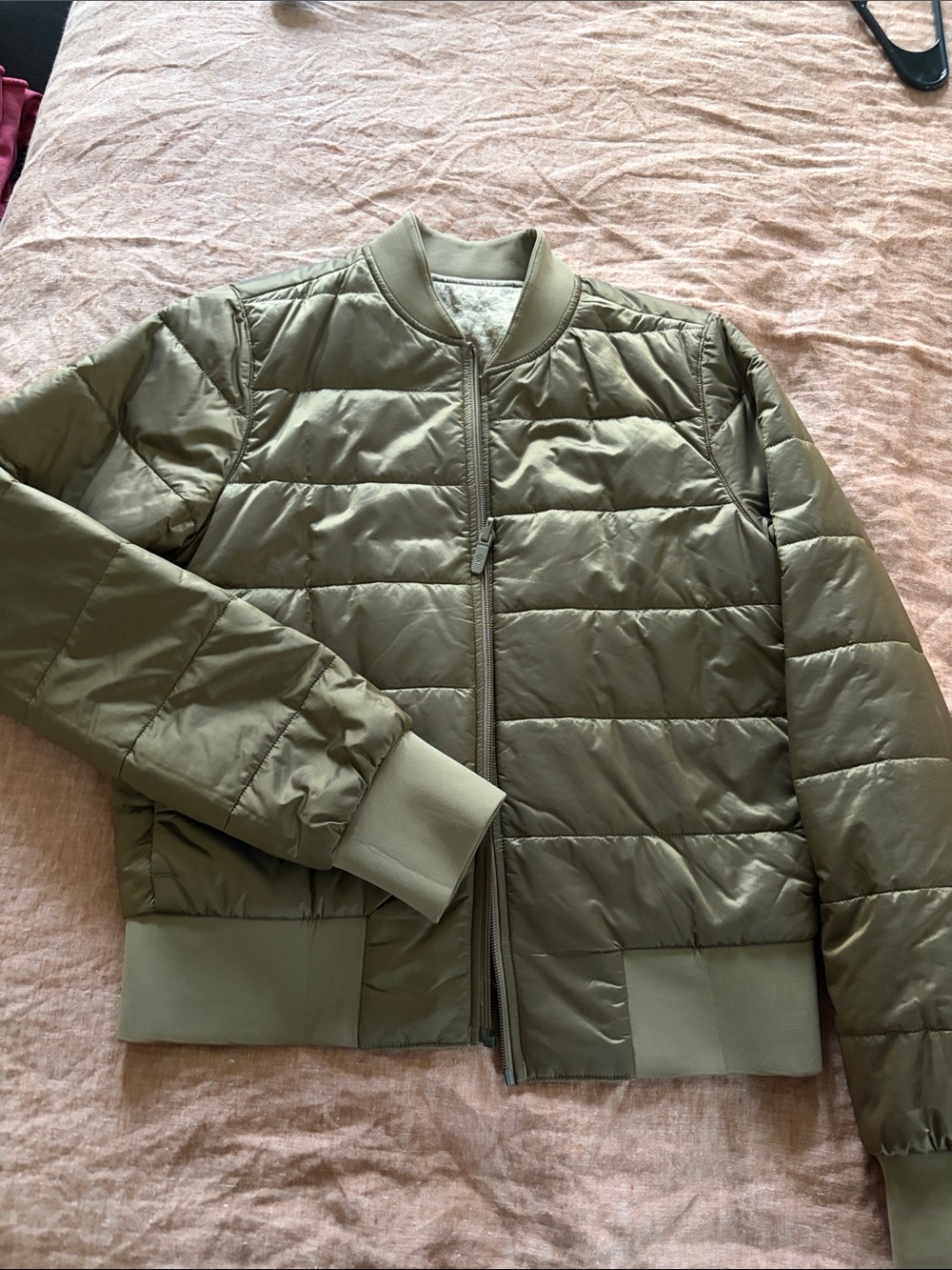 Lululemon Women's Reversible Quilted Bomber Jacket - Gold